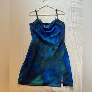 Small mini cowl neck slip dress